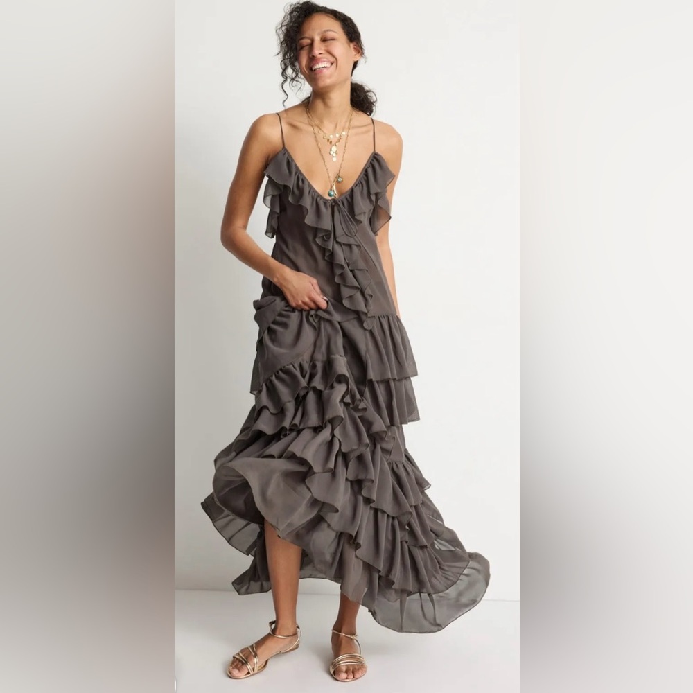 Torn By Ronny Kobo Cascading Ruffles Dress